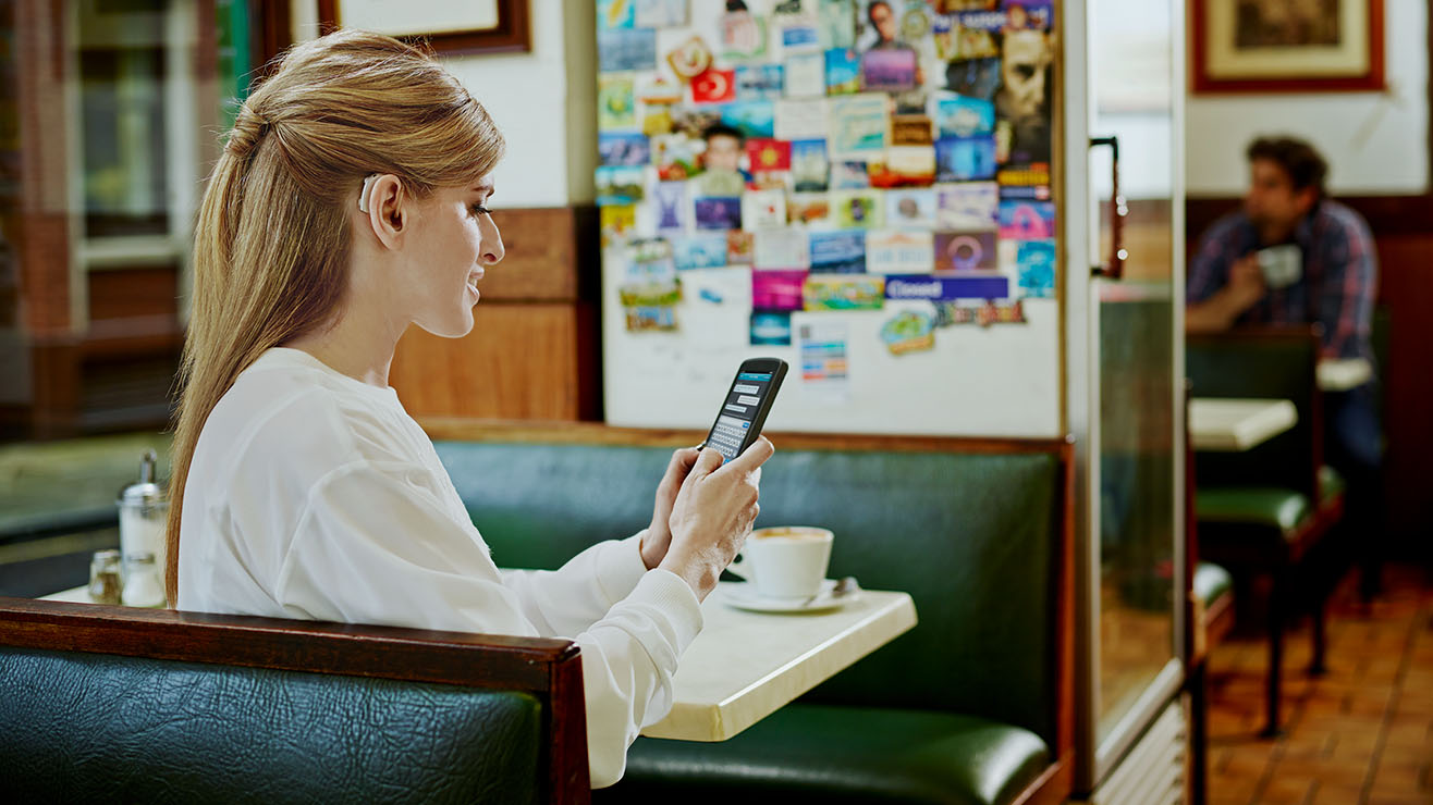 Person using mobile banking