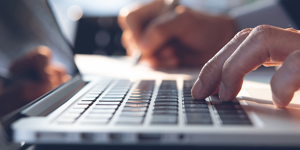 person using a laptop