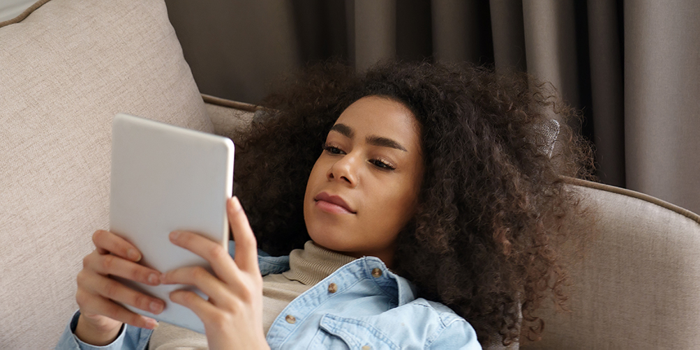 Person using a tablet