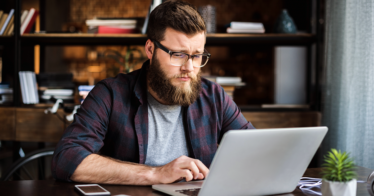 Person using a laptop